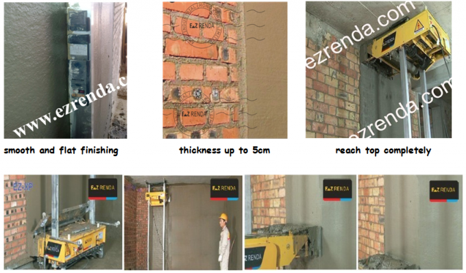 External Wall Mortar Rendering Machine 2.2Kw / 380V 70 m²/h Portable to Plaster Small Area