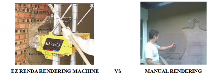 Ez Renda Automatic Rendering Machine With PLC For Block Wall 1000MM Length of Plastering Trowel Hydraulic System