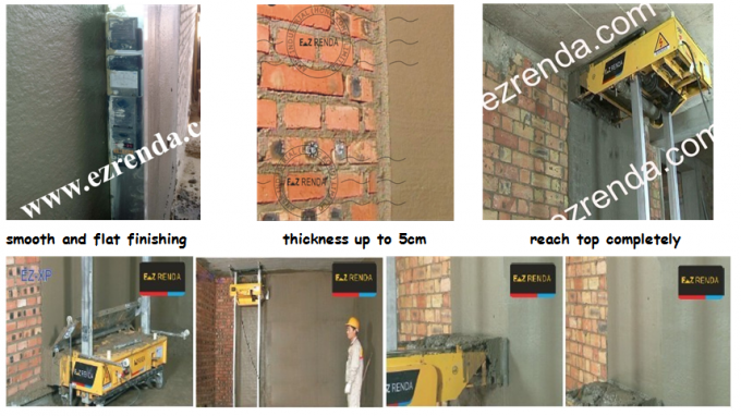 EZ RENDA Newest Auto Wall Rendering Machine up to 5m Height For Mortar Plaster Three Phase/Single Phase