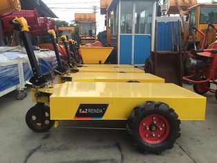 China Small Mortar Rendering Machine , Construction Machinery Wheel Trolley Electric Pallet Mobile Cart supplier