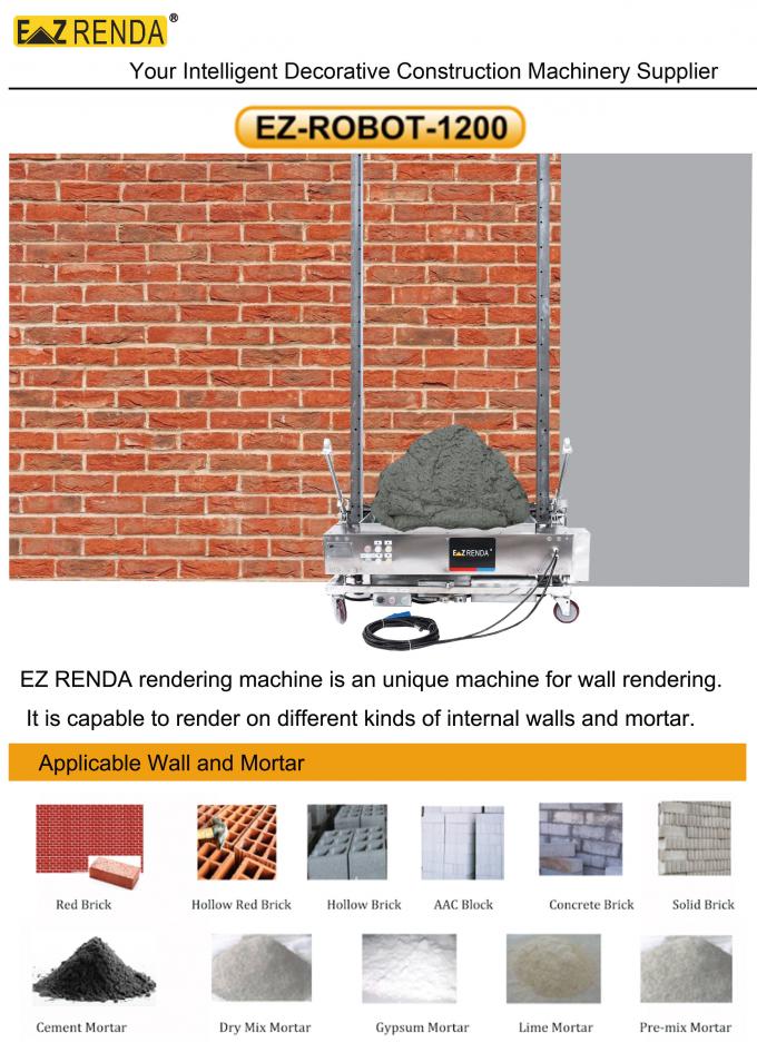Wall Gypsum Mortar Rendering Machine / Automatic Rendering Equipment