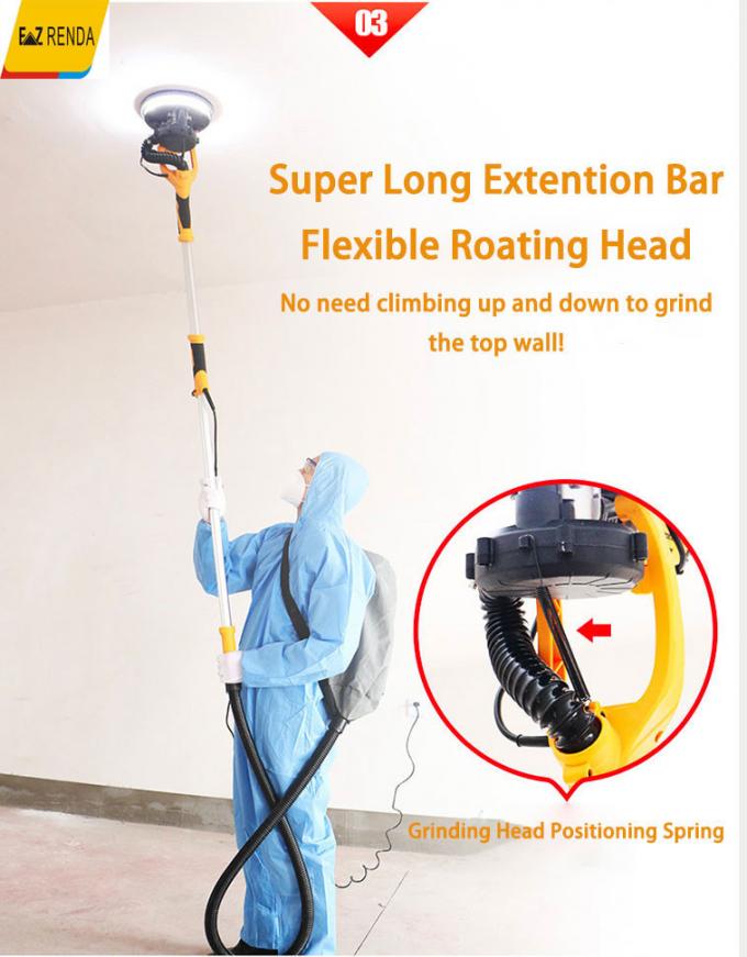 Variable Speed Dry Wall Grinding Machine Self - Contained LED Lighting 360 Degree